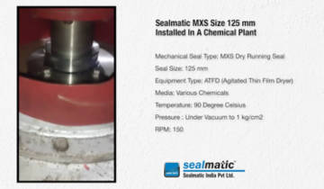 Sealmatic MXS Size 125 mm Installed In A Chemical Plant