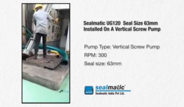 Sealmatic UG120 Seal Size 63 mm Installed On A Vertical Screw Pump