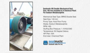 Sealmatic BR Double Mechanical Seal Size 140mm Installed In Chemical Plant For Sodium Metabisulphite 